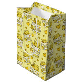 Cute Banana Milk Carton Pattern Medium Cadeauzakje (Achterkant Gekanteld)