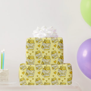 Cute Banana Milk Yellow Cadeaupapier