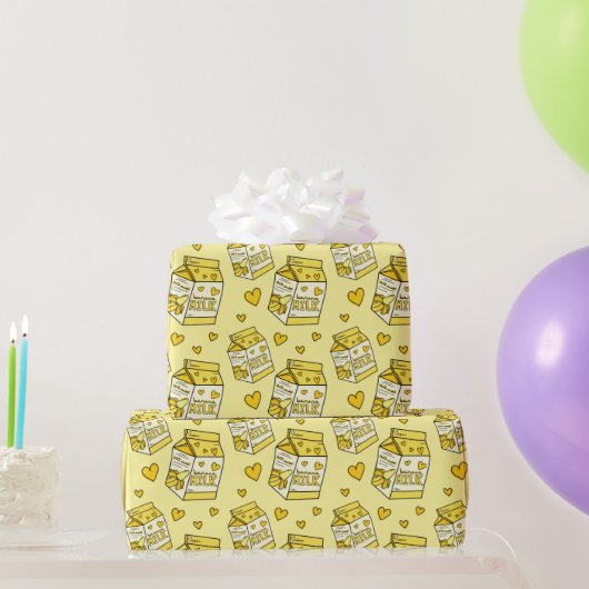 Cute Banana Milk Yellow Cadeaupapier (Feestgeschenken)