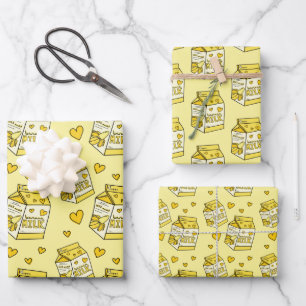 Cute Banana Milk Yellow Inpakpapier Vel