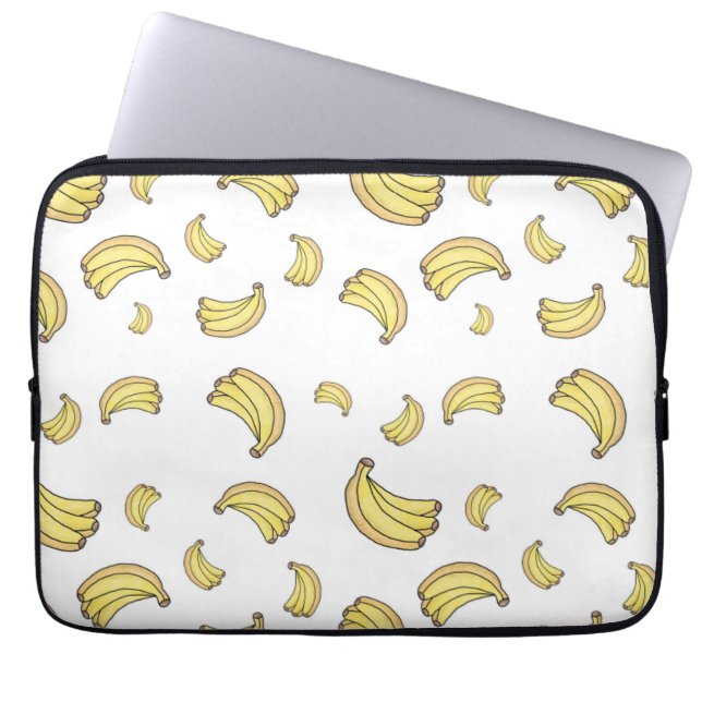 Cute Banana Pattern | Hand Drawn Banana Aesthetic  Laptop Sleeve (Voorkant)