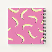 Cute Banana Pattern Spiral Notebook Pink Yellow Notitieboek (Achterkant)