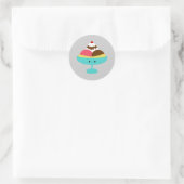 Cute Banana Split Ronde Sticker (Tas)
