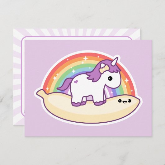 Cute Banana Unicorn Briefkaart (Voorkant / Achterkant)