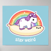 Cute Banana Unicorn Poster (Voorkant)