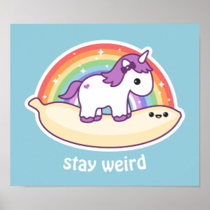 Cute Banana Unicorn Poster