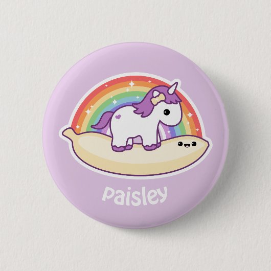 Cute Banana Unicorn Ronde Button 5,7 Cm (Voorkant)
