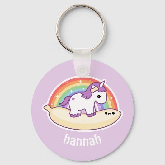 Cute Banana Unicorn Sleutelhanger (Voorkant)