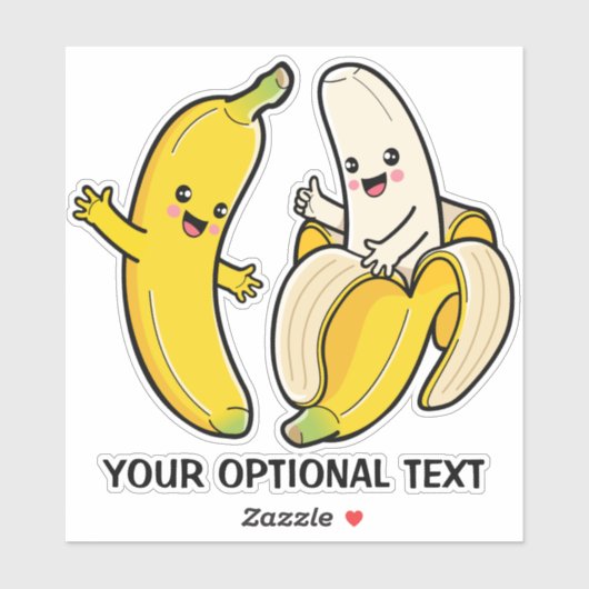 Cute Bananas Custom text stickers (Vel)