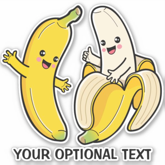 Cute Bananas Custom text stickers (Voorkant)