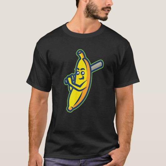 Cute Bananas Holding Baseball Bat For Baseball T-shirt (Voorkant)