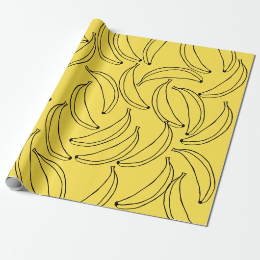 Cute Bananas Wrapping Paper Cadeaupapier (Uitgerold)