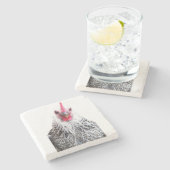 Cute Bantam Cochin Hen Photo Stone Coaster Stenen Onderzetter (Zijkant)