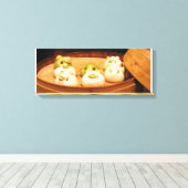 Cute bao buns canvas afdruk (Insitu (Houten vloer))