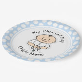 Cute Baptism 9-inch Bord - Baby Boy met Rosary (Gekanteld)