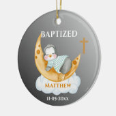 Cute Baptism Baby Penguin and Moon Keramisch Ornament (Links)