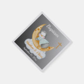 Cute Baptism Baby Penguin and Moon Servet (Hoek)