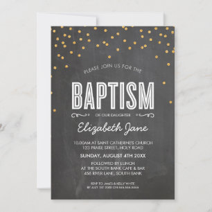 CUTE BAPTISM Gold glitter confetti op het bord Kaart
