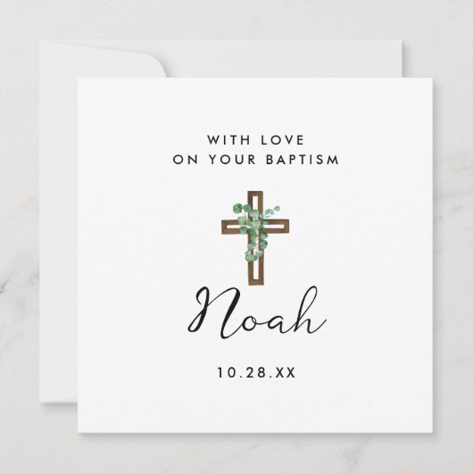 Cute Baptism Kaart for Godson Baptism Celebration (Voorkant)