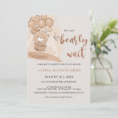 Cute Barly Wait Balloons Beige Theme Baby shower Kaart (Staand voorkant)