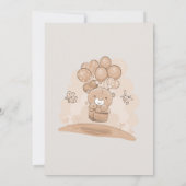 Cute Barly Wait Balloons Beige Theme Baby shower Kaart (Achterkant)