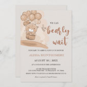 Cute Barly Wait Balloons Beige Theme Baby shower Kaart (Voorkant / Achterkant)