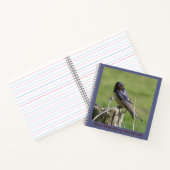 Cute Barn Swallow Cust. Text Birdwatch Notitieboek (Binnen)