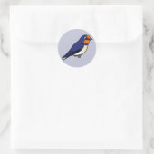 Cute Barn Swallow Ronde Sticker (Tas)