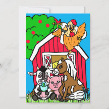 Cute Barn Yard Animals Boerderij Veronderd Baby sh