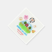 Cute Barn Yard Farm Party Animals Play Balls Servet (Hoek)