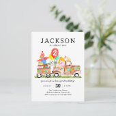 Cute Barnyard Animals Truck Kinderen Boerderij Ver Briefkaart (Staand voorkant)