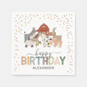 Cute Barnyard Birthday Party Napkins Servet (Voorkant)