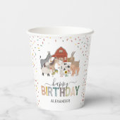 Cute Barnyard Birthday Party Papieren Bekers (Achterkant)