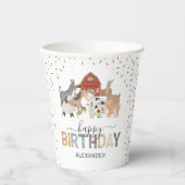 Cute Barnyard Birthday Party Papieren Bekers (Voorkant)