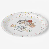 Cute Barnyard Birthday Party Papieren Bordje (Gekanteld)