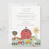 Cute Barnyard Boerderij Animal Any Age Birthday In Bedankkaart (Voorkant)