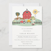Cute Barnyard Boerderij Animal Baby shower Invite Bedankkaart (Voorkant)