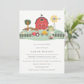 Cute Barnyard Boerderij Animal Baby shower Invite Bedankkaart (Staand voorkant)