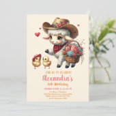 Cute Barnyard Boerderij Birthday Kaart (Staand voorkant)