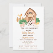 Cute barnyard farm-neutraal baby shower kaart (Voorkant)