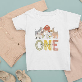Cute Barnyard First Birthday Baby T-Shirt