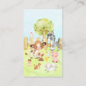 Cute Barnyard Friends Baby shower Diaper Raffle Informatiekaartje (Achterkant)