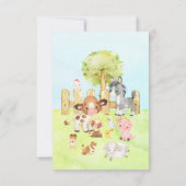 Cute Barnyard Friends Baby shower Diaper Raffle Kaart (Achterkant)