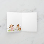 Cute Barnyard Friends Baby shower Hartelijk dank Bedankkaart (Binnen)