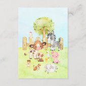 Cute Barnyard Friends Baby shower Informatiekaartje (Achterkant)