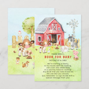 Cute Barnyard Friends Baby shower Informatiekaartje