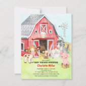 Cute Barnyard Friends Baby shower Invitation Kaart (Voorkant)