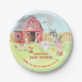 Cute Barnyard Friends Baby shower Papieren Bordje (Voorkant)