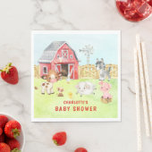 Cute Barnyard Friends Baby shower Servet (Insitu)