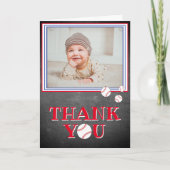 Cute Baseball Birthday Bedankt voor je foto Kaart (Voorkant)